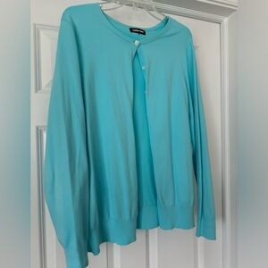Lands End cardigan turquoise XL